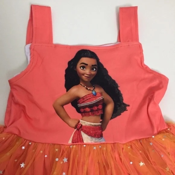 Boutique Sweet Princess Moana Cute Sparkly Stat tutu Dress - Picture 6 of 7